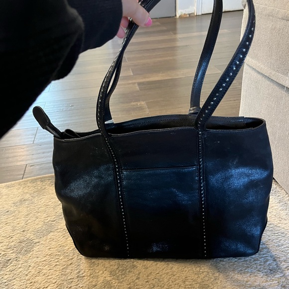 Black Leather Tote Bag - Picture 2 of 7